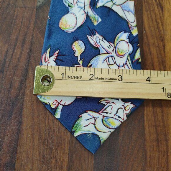 Looney Tunes Vintage 100% Silk Tie Sylvester & Tweetie Hand Made By Balancine - Picture 3 of 8
